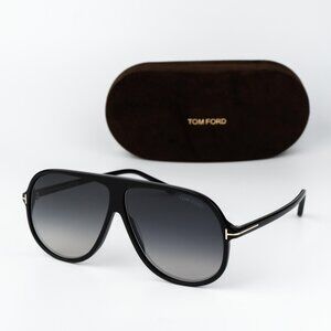 Tom Ford SPENCER Men Sunglasses Black Gradient Smoke Aviator FT0998/S 01B